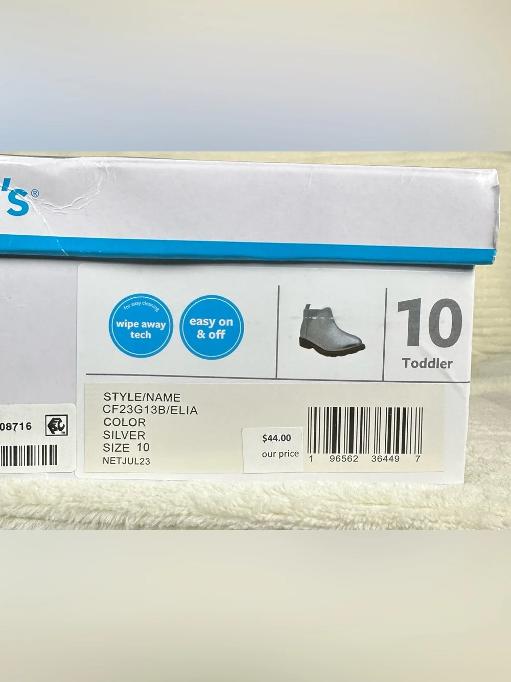 Carters Toddler Girls Elia Silver Booties NWT Size Toddler 10